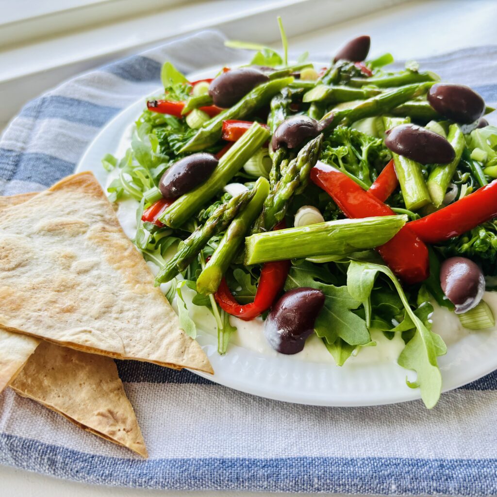 Ricotta cream and Greens salad