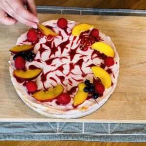 No bake raspberry nectarine cheesecake